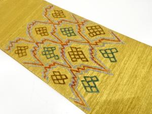 変わり織　抽象模様織り出し　袋帯